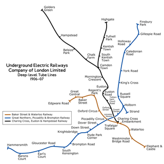 <span class="mw-page-title-main">Underground Electric Railways Company of London</span> Holding company for underground railways and bus operators in London