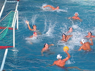 Water polo ballgame-team sport played in water by teams competing to put the ball into the opponents goal