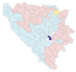 Location of Ilidža within Bosnia and Herzegovina.