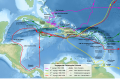 Christopher Columbus voyages map