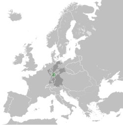The Grand Duchy of Frankfurt (green) in 1812