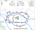 Map of fortifications built for Caesar at Alesia