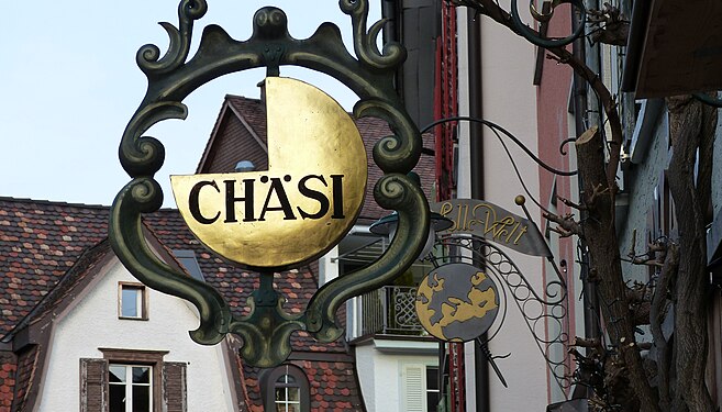 Sign above a cheese shop in Altstätten, St.Gallen, Switzerland