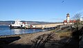 The pier and station from the south, with MV Coruisk being loaded