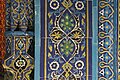 Black-line tiles decorating the mihrab