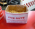 Complimentary peanuts at a Five Guys