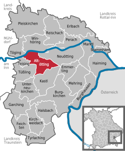 Läget för Altötting i Landkreis Altötting