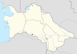 Location of Ashgabat in Turkmenistan