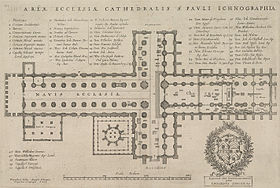 Wenceslaus Hollar's 1658 plan of the cathedral Hollar, Wenceslaus 1658.jpg