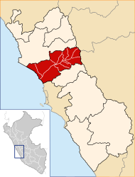 Provincia di Huaral – Mappa