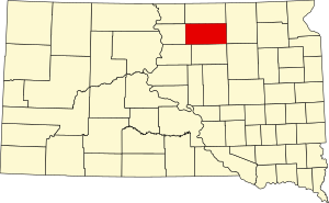 Map of South Dakota highlighting Edmunds County