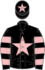 Black, pink star, hooped sleeves, star on cap