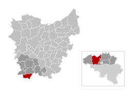 Ligging van Ronse in die provinsie Oos-Vlaandere