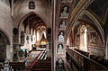 Interior of the Gothic Lutheran church in Štítnik with Gothic frescoes