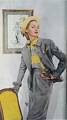 Hat by Hattie Carnegie, shown in Ladies Home Journal, 1948