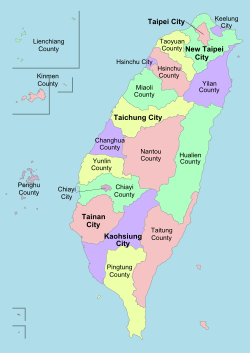 Location of Taiwan