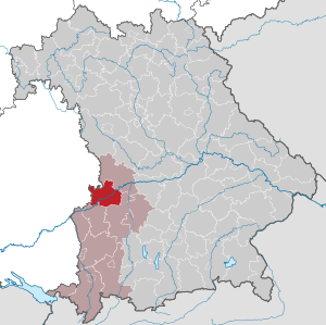 Li position de Subdistrict Dillingen an der Donau in Bavaria