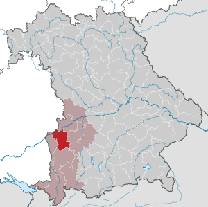 Li position de Subdistrict Günzburg in Bavaria