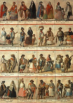 Las castas. 18th century, Museo Nacional del Virreinato, Tepotzotlan, Mexico. Casta painting all.jpg