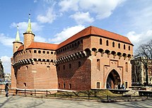 Gate to the former fortified passage facing St. Florian's Gate to the south