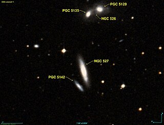 <span class="mw-page-title-main">NGC 527</span> Lenticular galaxy in the constellation Sculptor