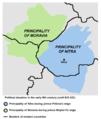 Map of Moravia and Nitra