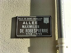 Plaque Allée Maximilien de Robespierre, Saint-Herblain.jpg