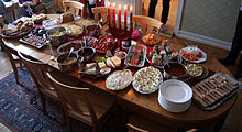 Christmas table in a Swedish home. Privat julbord.JPG