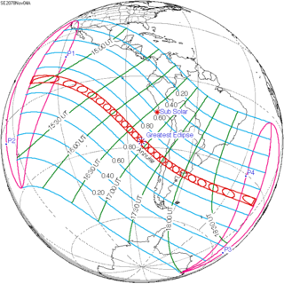 <span class="mw-page-title-main">Solar eclipse of November 4, 2078</span> Future annular solar eclipse