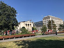 Photo de l'incendie de l'Église du Sacré Cœur, anciennement Temple Unique le 18 juillet 2018..