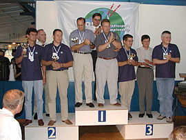 Champions of the 2002 World Radiosport Team Championship (WRTC), Helsinki, Finland.
Photo: R. A. Wilson, N6TV WRTC 2002 Champions.JPG