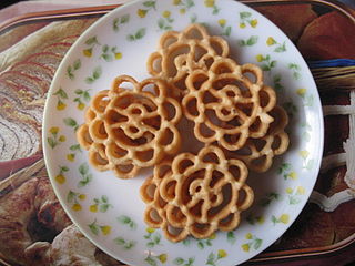 Achappam Deep fried cookie made with rice flour and other indredients