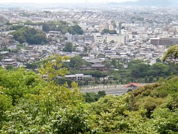 Panorama di Uji vista dalla cima del Monte Asahi