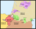 Les territoires situés au sud des Pyrénées ayant été conquis par l'Espagne, Henri II ne règne que sur la seule Basse-Navarre et les territoires des maisons de Foix et d'Albret (1530).