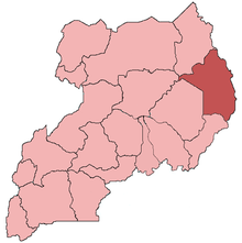 Location of the Diocese of Moroto within Uganda