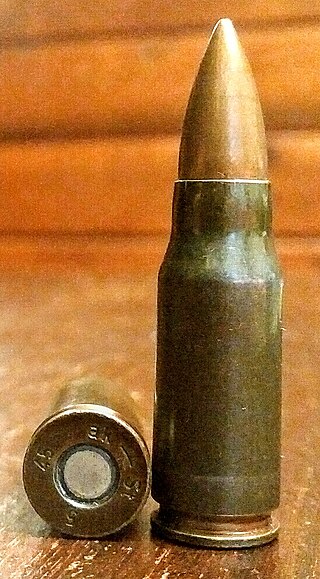 <span class="mw-page-title-main">7.92×33mm Kurz</span> German firearm cartridge developed for the StG 44 rifle