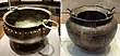 Bronze cauldrons. Left Cabárceno, Spain. Right Chiseldon, England.[13][14]