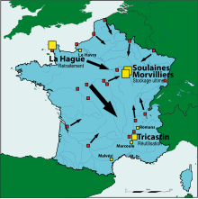 Nuclear waste facilities in France Cycle-uranium-france-7.svg