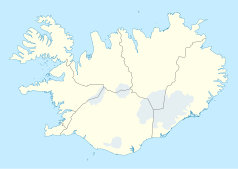 Mapa konturowa Islandii, blisko prawej krawiędzi znajduje się punkt z opisem „Stöðvarfjörður”