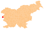 Karte von Slowenien, Position von Občina Brda hervorgehoben