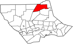 Map of Lycoming County, Pennsylvania highlighting McIntyre Township