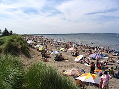 Praia Parlée em Pointe-du-Chêne, perto de Shédiac.