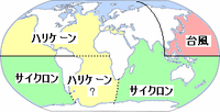 各海域の熱帯低気圧の名稱図