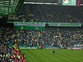 Supporters Ultras commémorant la victoire à Lisbonne du Celtic FC en Écosse.