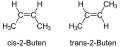 de: Struktur von cis- und trans-2-Buten; en: Structure of cis- and trans-2-butene