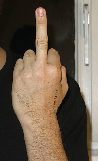 <span class="mw-page-title-main">The finger</span> Obscene hand gesture