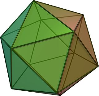 <span class="mw-page-title-main">Regular icosahedron</span> Polyhedron with 20 regular triangular faces