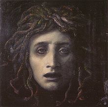 A painting of Greek mythology character Medusa, with whom Shakira was compared on the cover of Dónde Están los Ladrones?