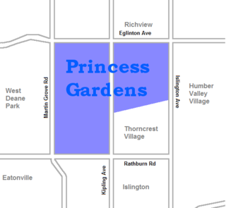 <span class="mw-page-title-main">Princess Gardens</span> Neighbourhood in Toronto, Ontario, Canada