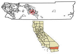 Location of Indian Wells in Riverside County, California